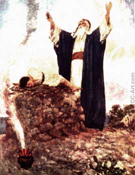 Abraham prepares to sacrifice his son