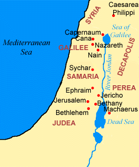 Map of Palestine at the Time of Jesus